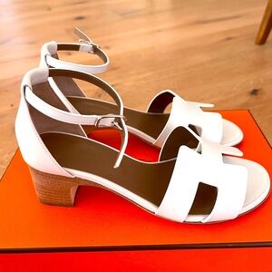Hermes Encen Sandals White Size 36.5